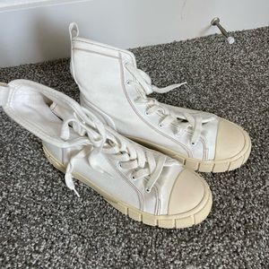 Zara high top cream shoes